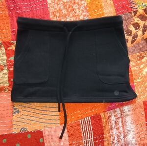 Black Mini Sweat Skirt with Pockets